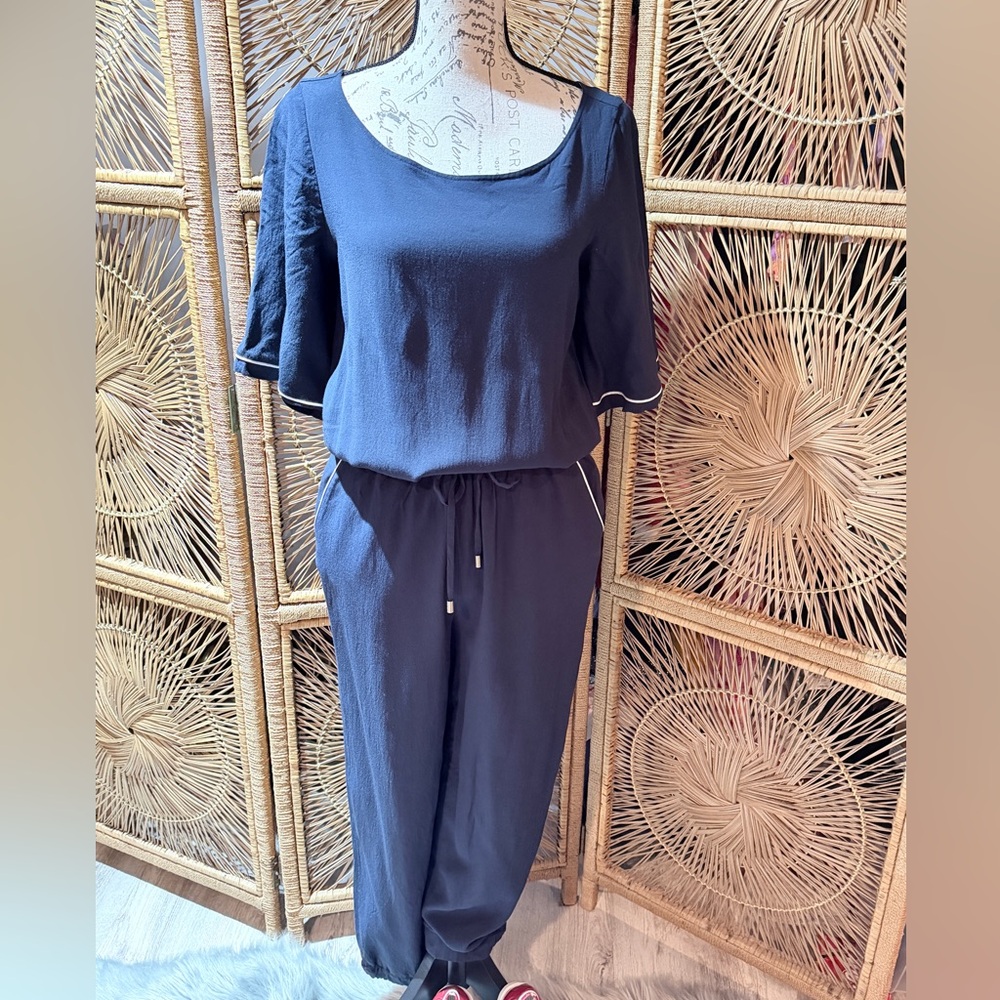 Vintage Armani Exchange Navy Blue Women's Jumpsuit